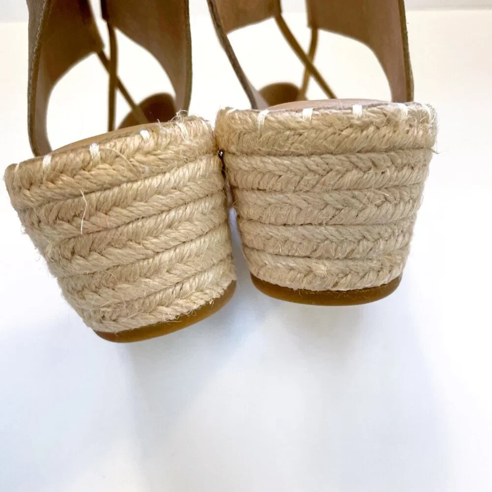 Eileen Fisher Metallic Gold Espadrille Wedge Sandals